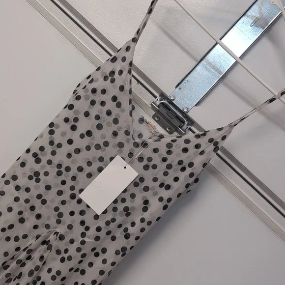 Zara Black and White Ecru Polka Dot Maxi Dress 5039/226 L NWT - Picture 10 of 16